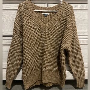 American Eagle Outfitters Brown V-Neck Sweater